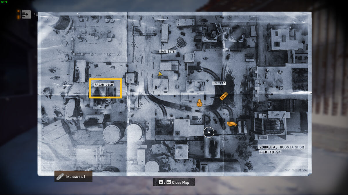 Black Ops 6 Under the Radar mission walkthrough: Voskera base map.