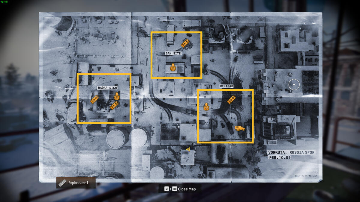 Black Ops 6 Under the Radar mission walkthrough: Voskera base map.