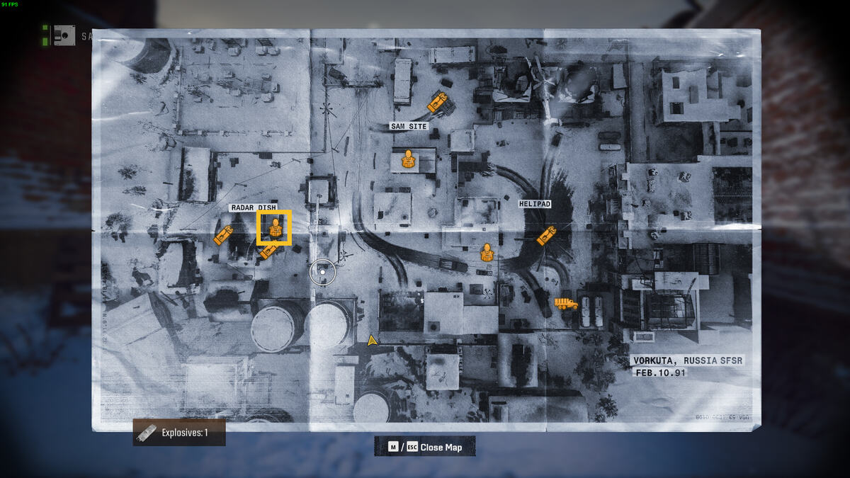 Black Ops 6 Under the Radar mission walkthrough: Voskera base map.