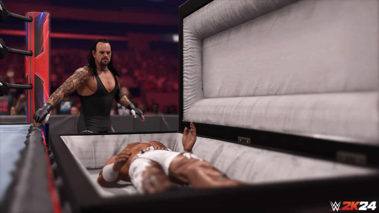 is wwe 2k24 on switch undertaker casket