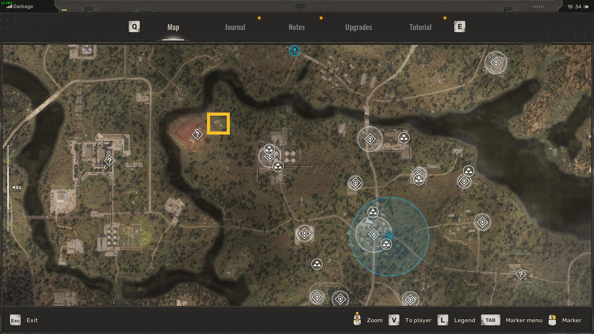 Best early game weapons in Stalker 2: Lesser Zone region map.