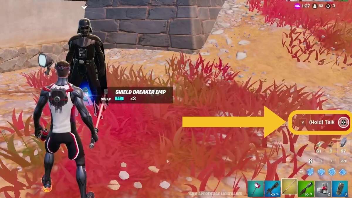 Darth Vader talking in Fortnite