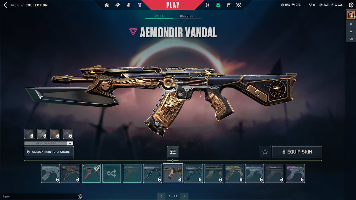 Image of the Aemondir Vandal skin in Valorant.