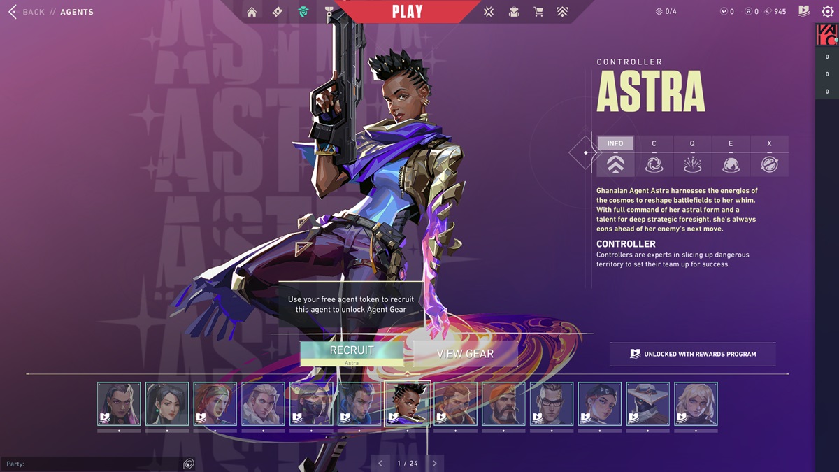 The agent Astra in Valorant.
