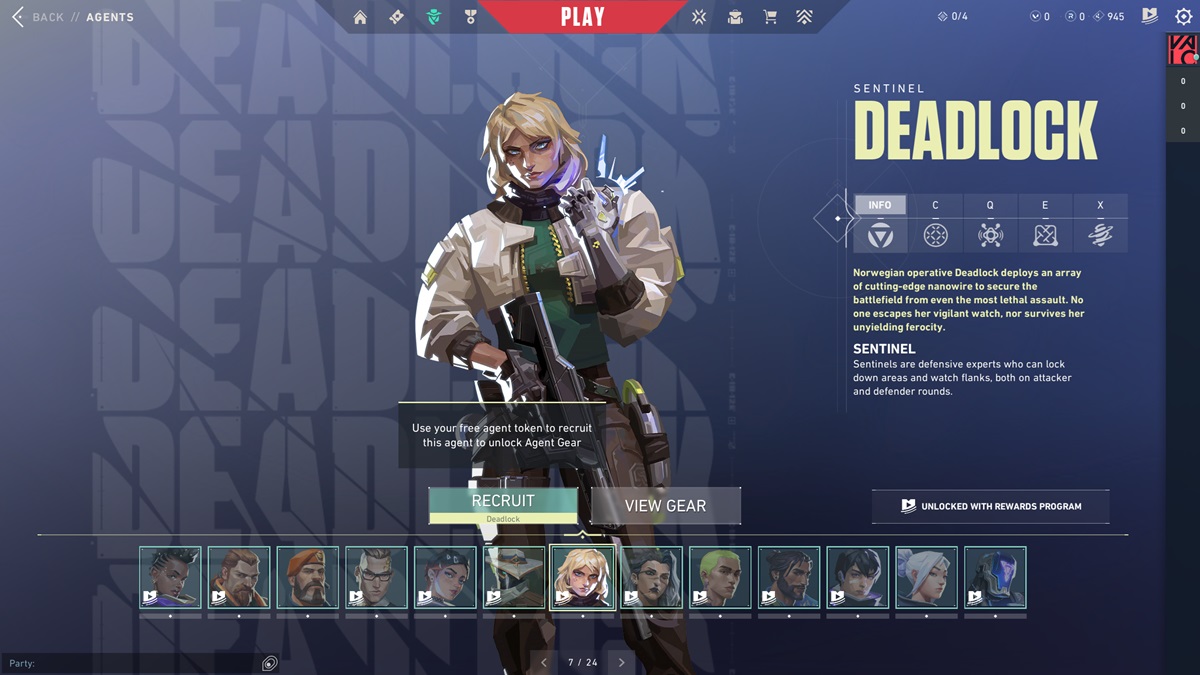 The agent Deadlock in Valorant.
