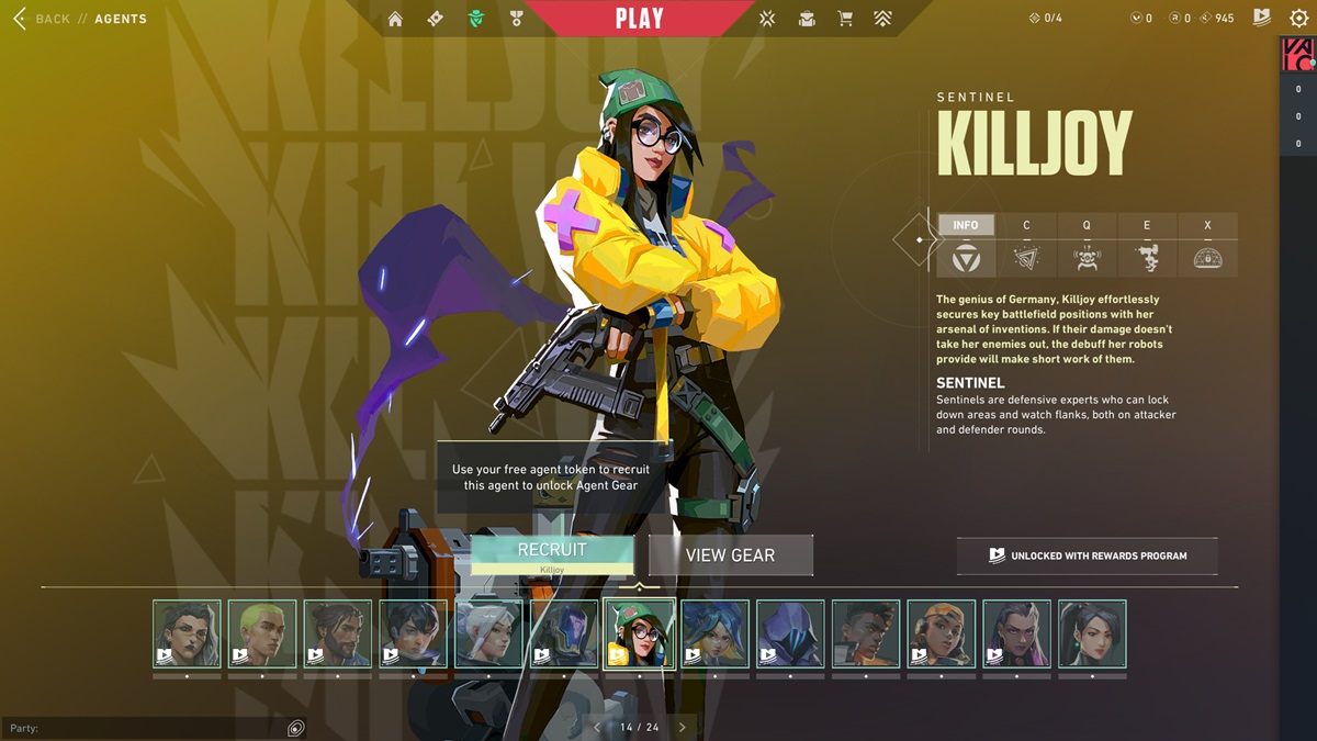 The agent Killjoy in Valorant.