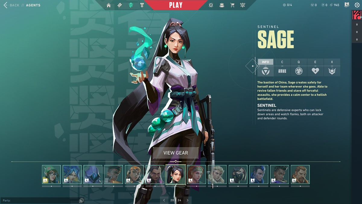 The agent Sage in Valorant.