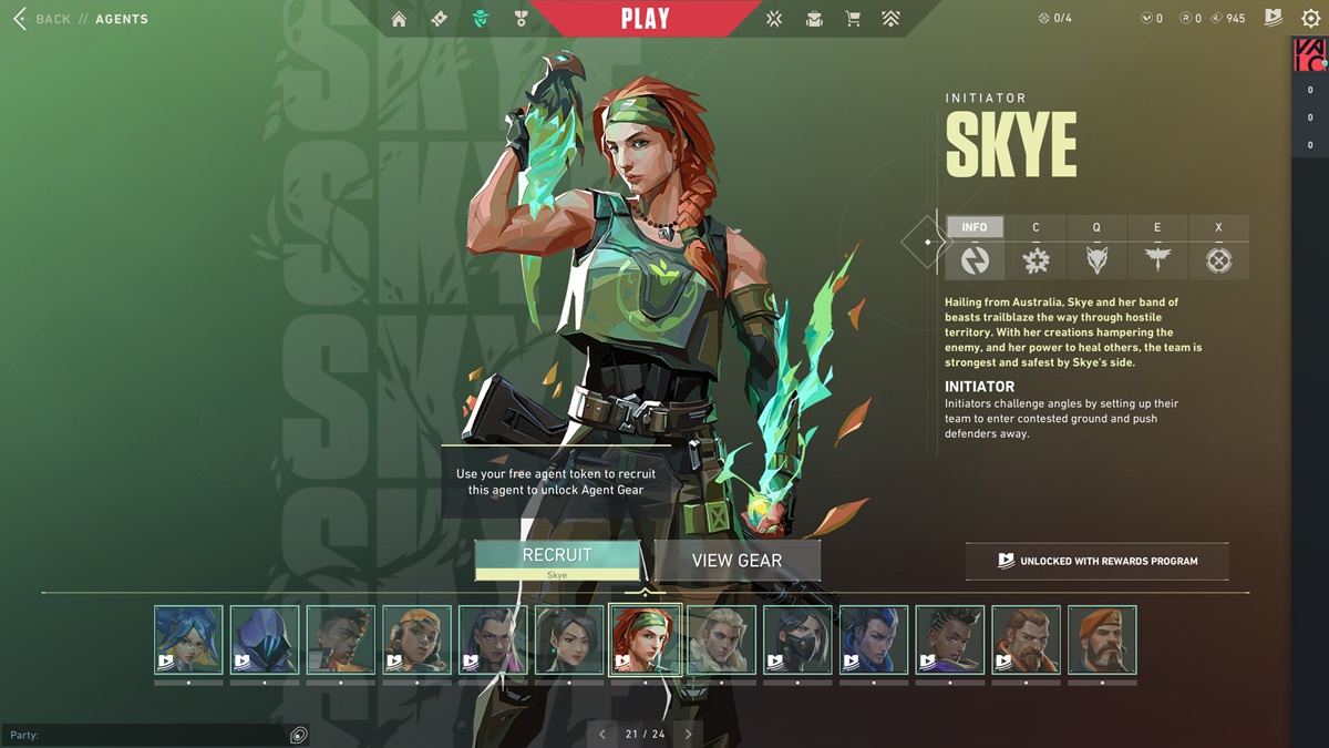 The agent Skye in Valorant.