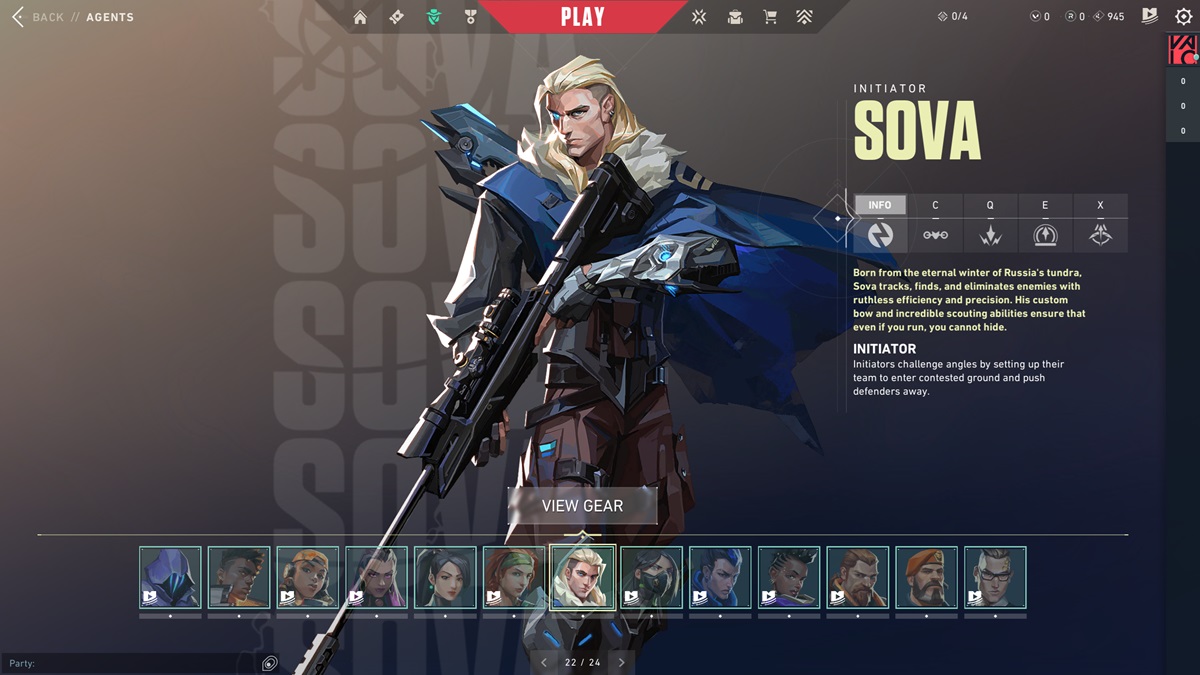 The agent Sova in Valorant.
