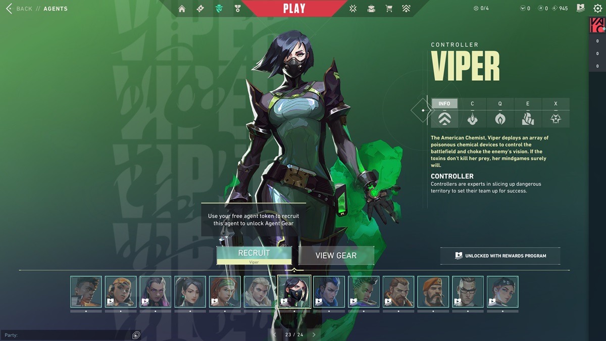 The agent Viper in Valorant.