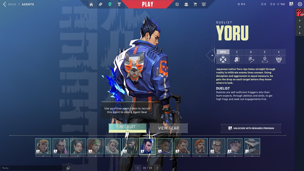 The agent Yoru in Valorant.