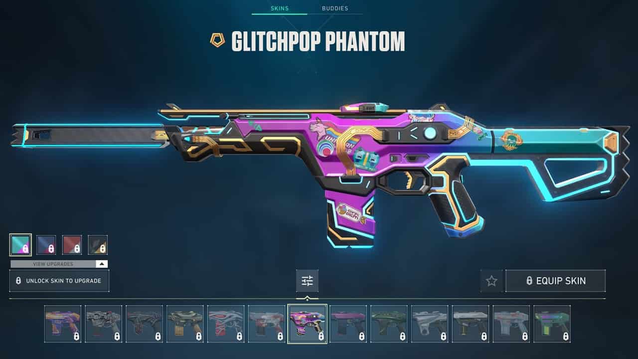 Best Phantom Skins in Valorant: The Glitchpop Phantom skin in the game. Image captured by VideoGamer.