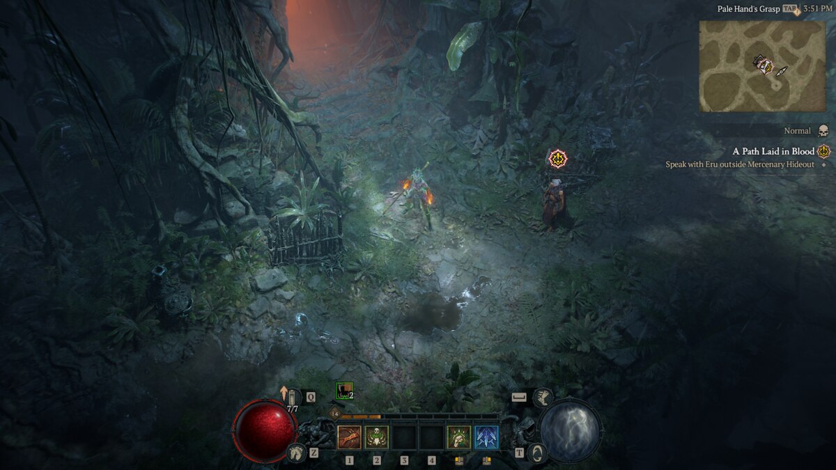 Diablo 4 Vessel of Hatred how long campaign: Spiritborn character exploring Nahantu.