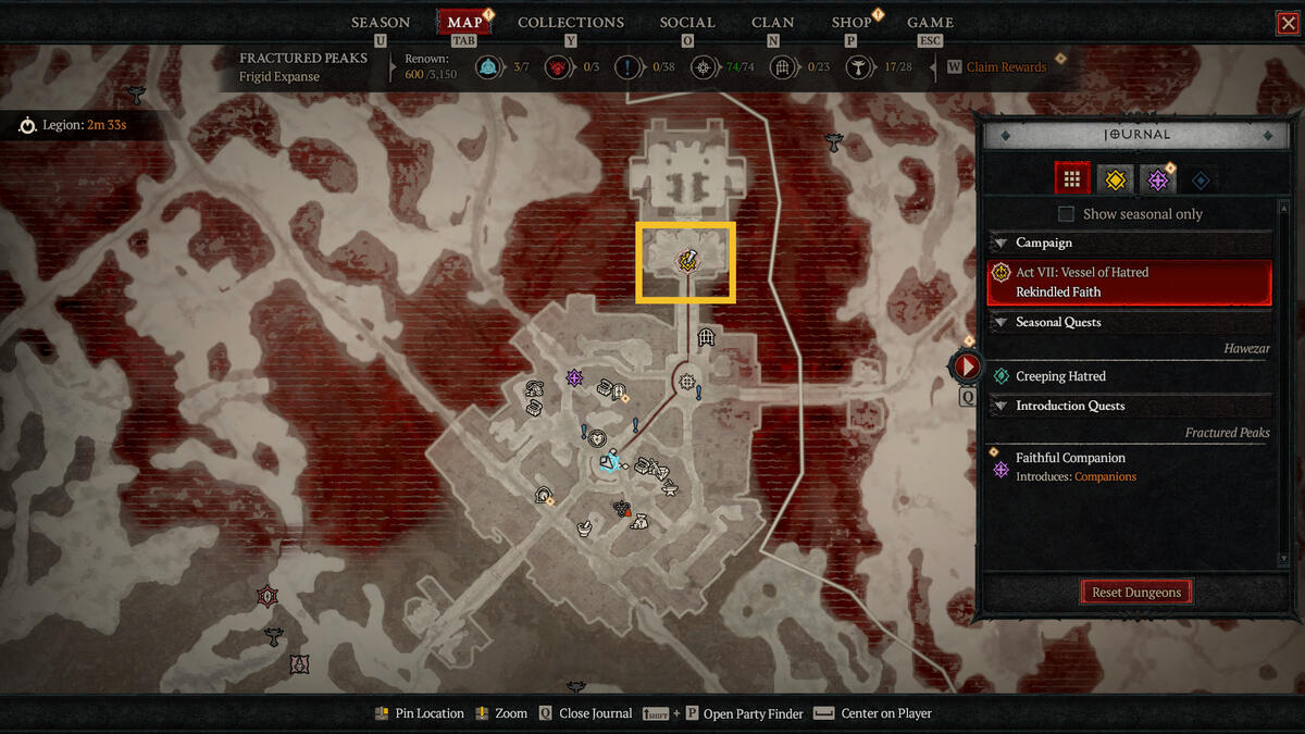 How to start Diablo 4 Vessel of Hatred: map of Kyovashad.