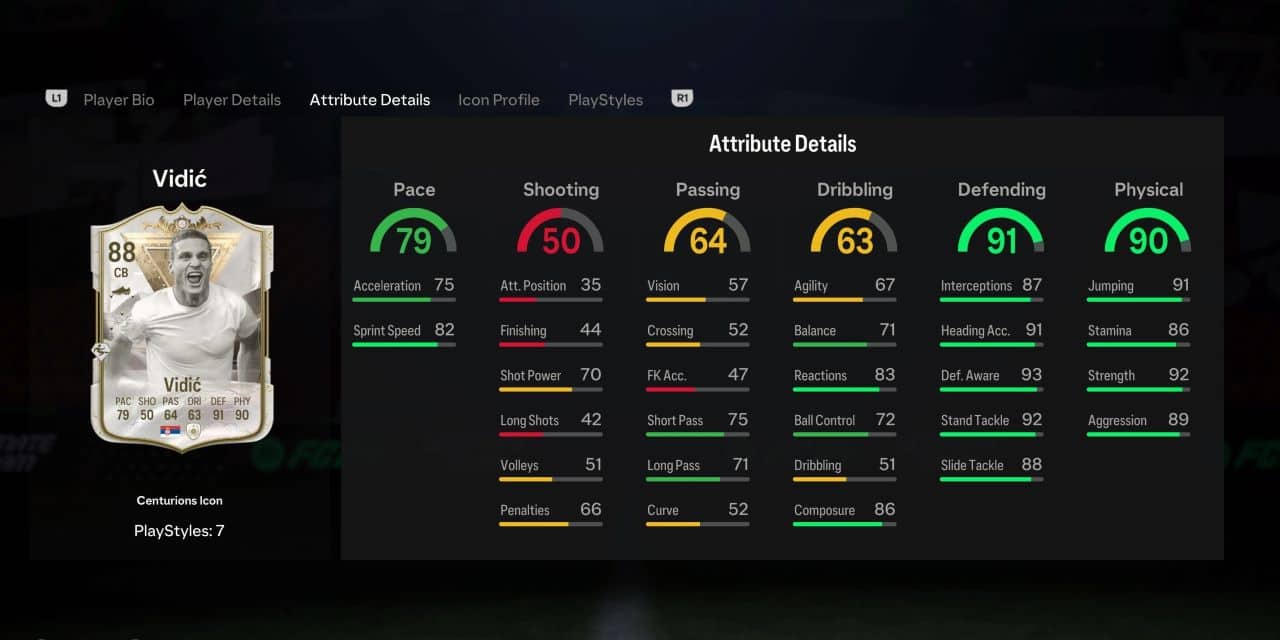 vidic centurions icon player profile fc 24