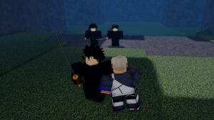 Image of the player fighting a trio of ninjas in Wagarashi on Roblox.