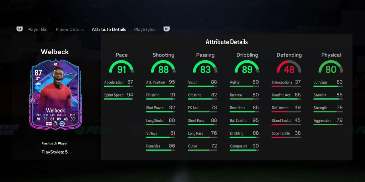 welbeck flashback player profile fc 24