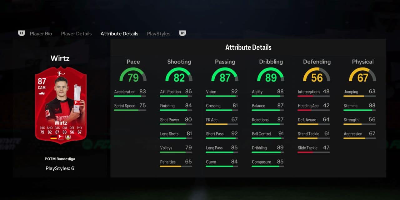 wirtz potm player profile fc 24