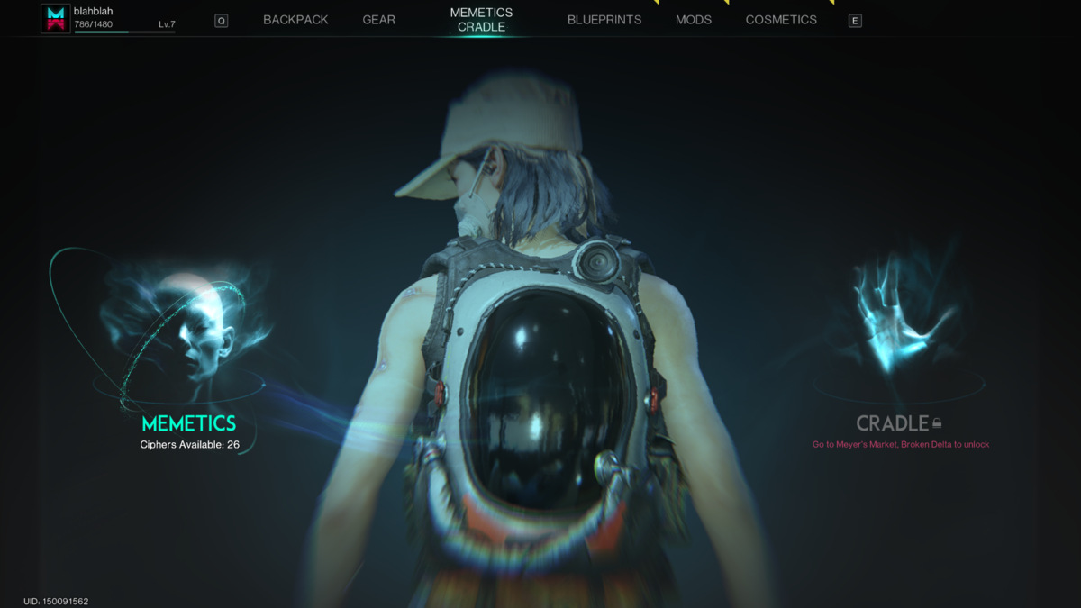Once Human Wish Machine: in-game menus.