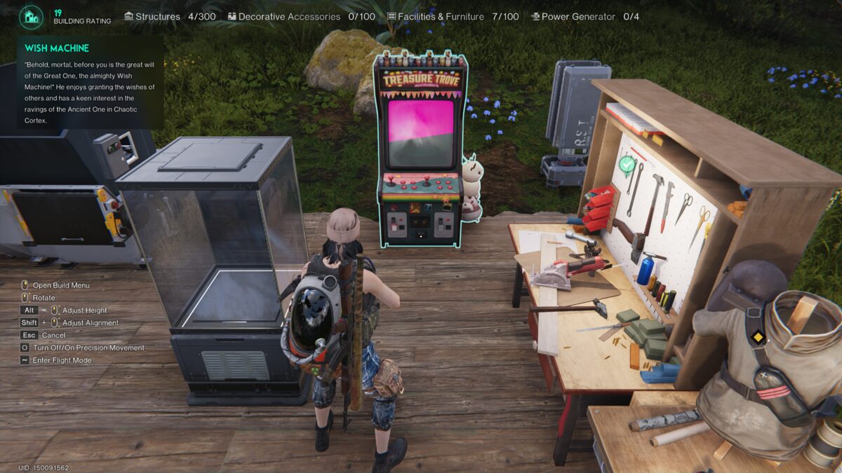Once Human Wish Machine: in-game menus.