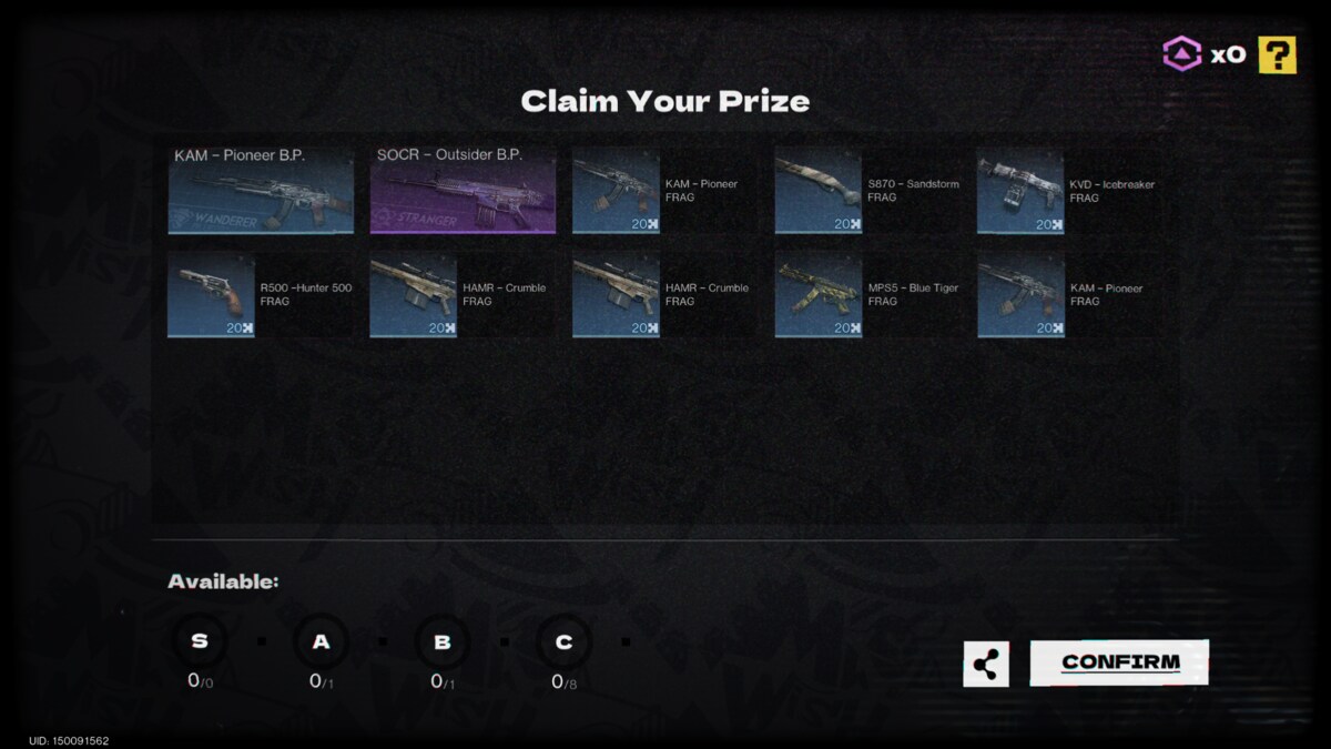 Once Human Wish Machine: in-game menus.