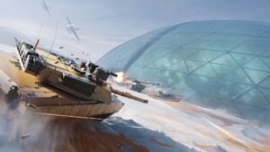 world of tanks keyart showing a drifting tank
