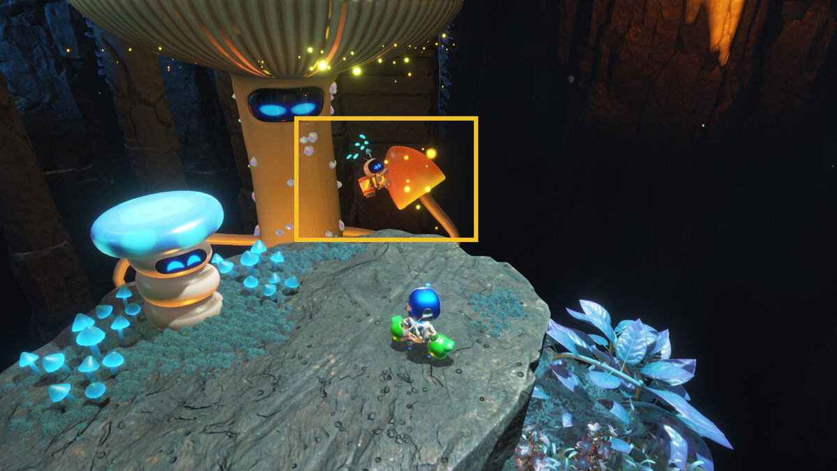 Astro Bot Wormy Passage: Astro Bot exploring the Wormy Passage.
