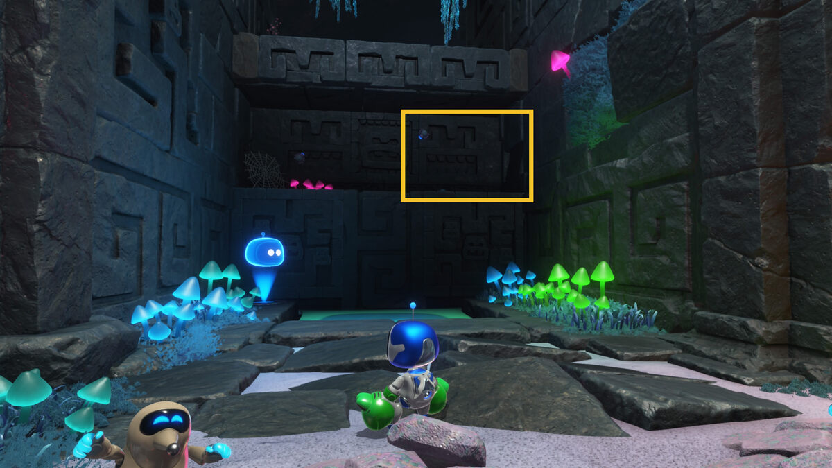 Astro Bot Wormy Passage: Astro Bot exploring the Wormy Passage.
