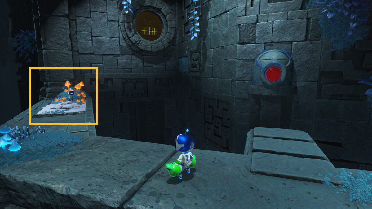 Astro Bot Wormy Passage: Astro Bot exploring the Wormy Passage.