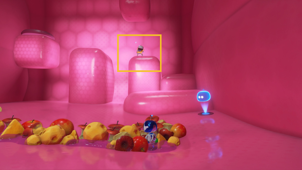Astro Bot Wormy Passage: Astro Bot exploring the Wormy Passage.