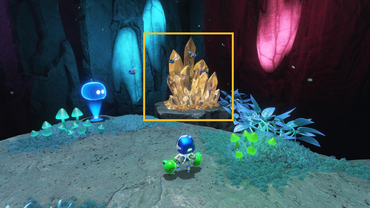 Astro Bot Wormy Passage: Astro Bot exploring the Wormy Passage.