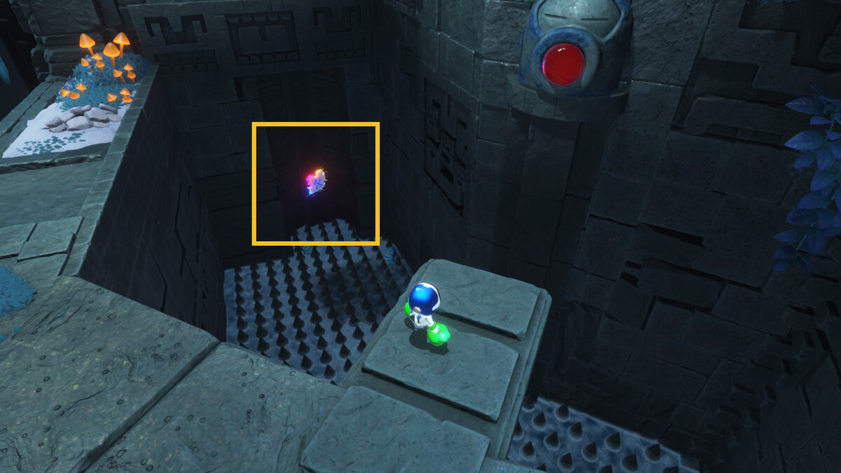 Astro Bot Wormy Passage: Astro Bot exploring the Wormy Passage.