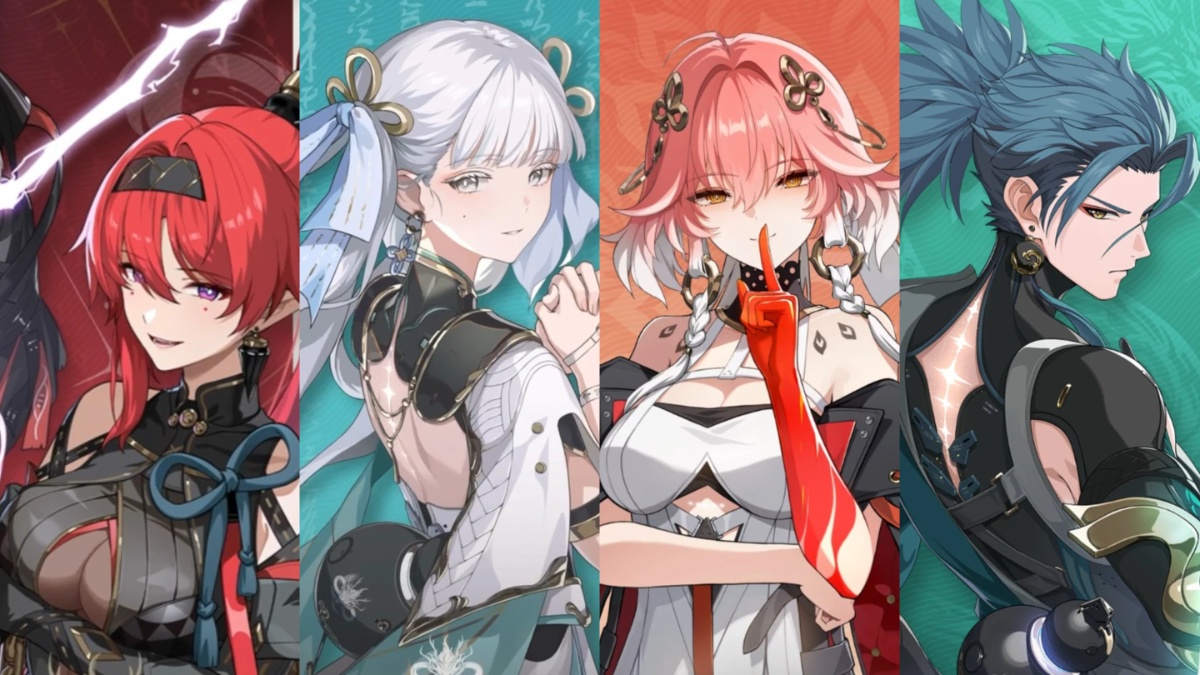 wuthering waves voice actors cast - a comp showing four anime characters in WuWa