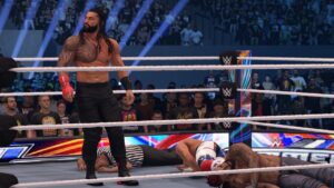 WWE 2K24 Xbox One - An image of a wrestler defeating an opponent.