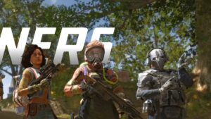Three teammates stand next to each other on the victory screen.
