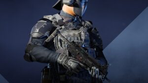 A person in tactical gear holding a mp7 gun in XDefiant
