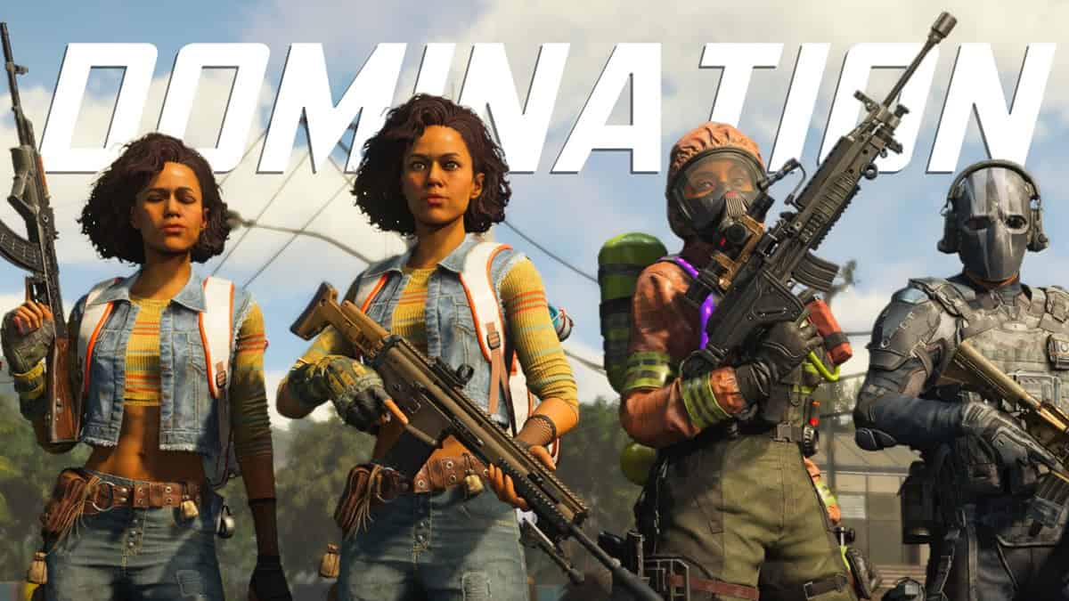 A team stands together before a match, picking their loadout and faction.