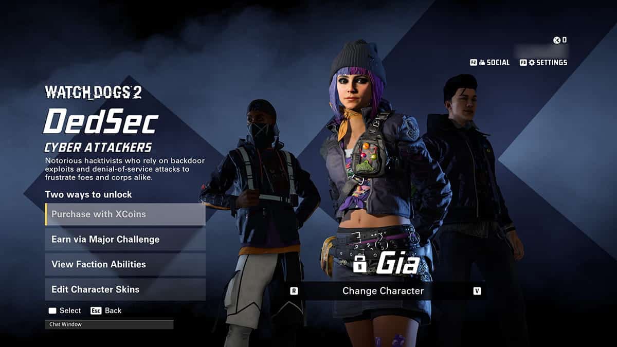 A video game character selection screen from XDefiant displays three characters under the title 