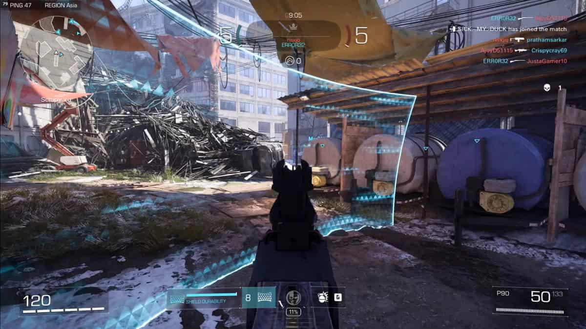 A player uses a Phantom ability to generate a shield.