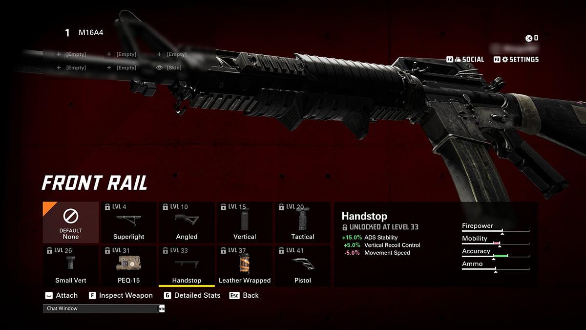Image of Handstop attachment on M16A4 in XDefiant.
