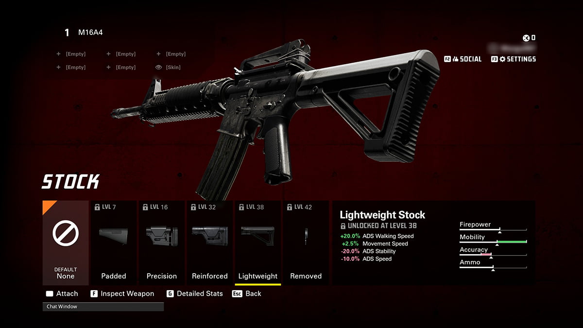 Image of Lightweight Stock attachment on M16A4 in XDefiant.
