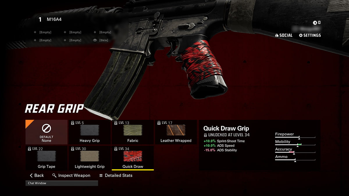Image of Quick Draw Grip attachment on M16A4 in XDefiant.