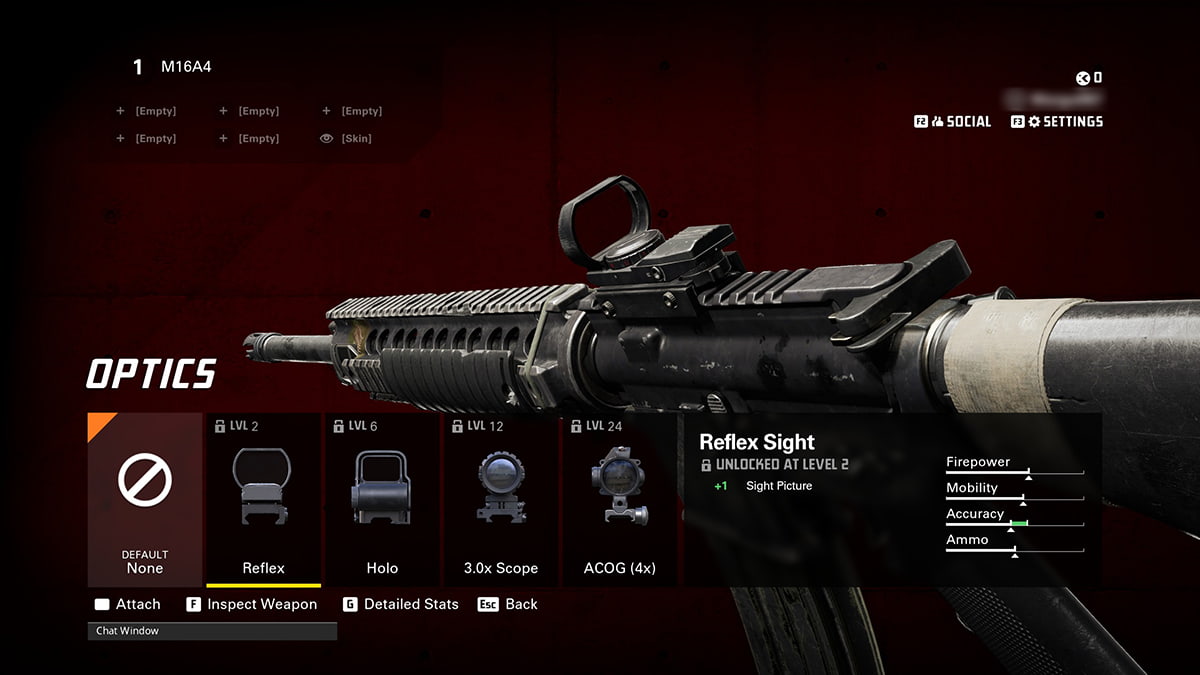 Image of Reflex Sight attachment on M16A4 in XDefiant.