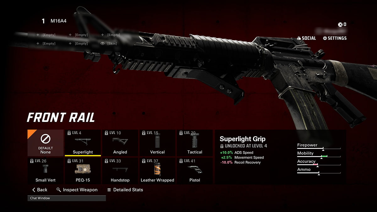 Image of Superlight Grip attachment on M16A4 in XDefiant.