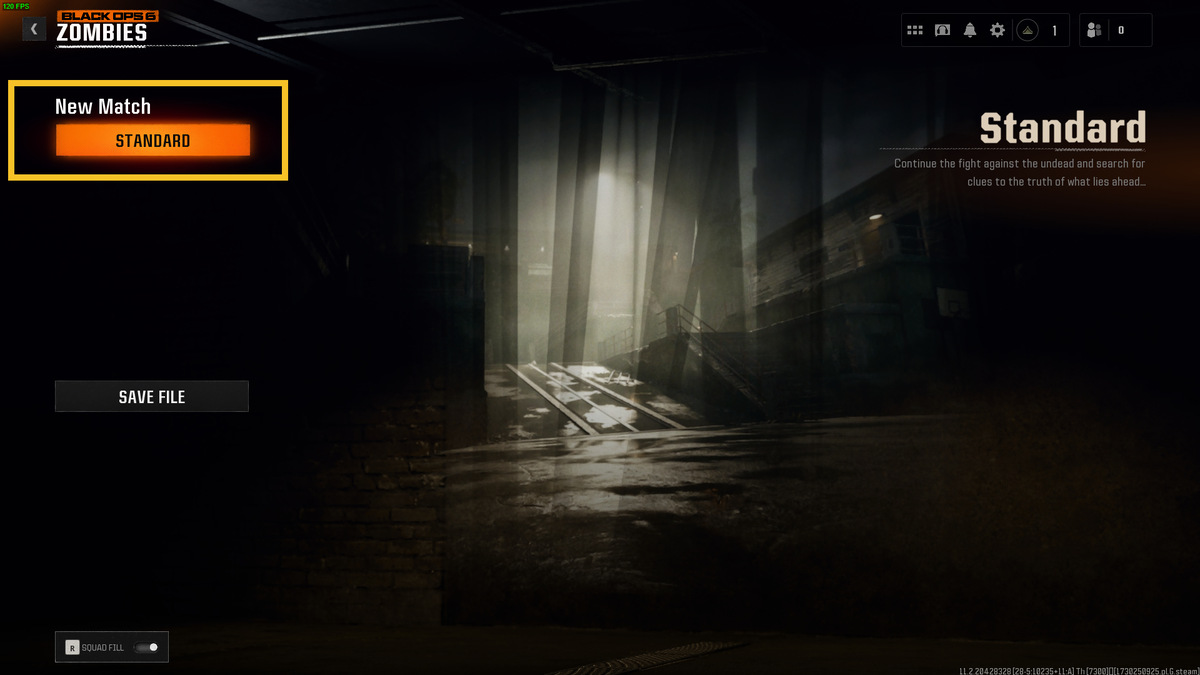How to play Zombies solo in Black Ops 6: Zombies pre-match menu.