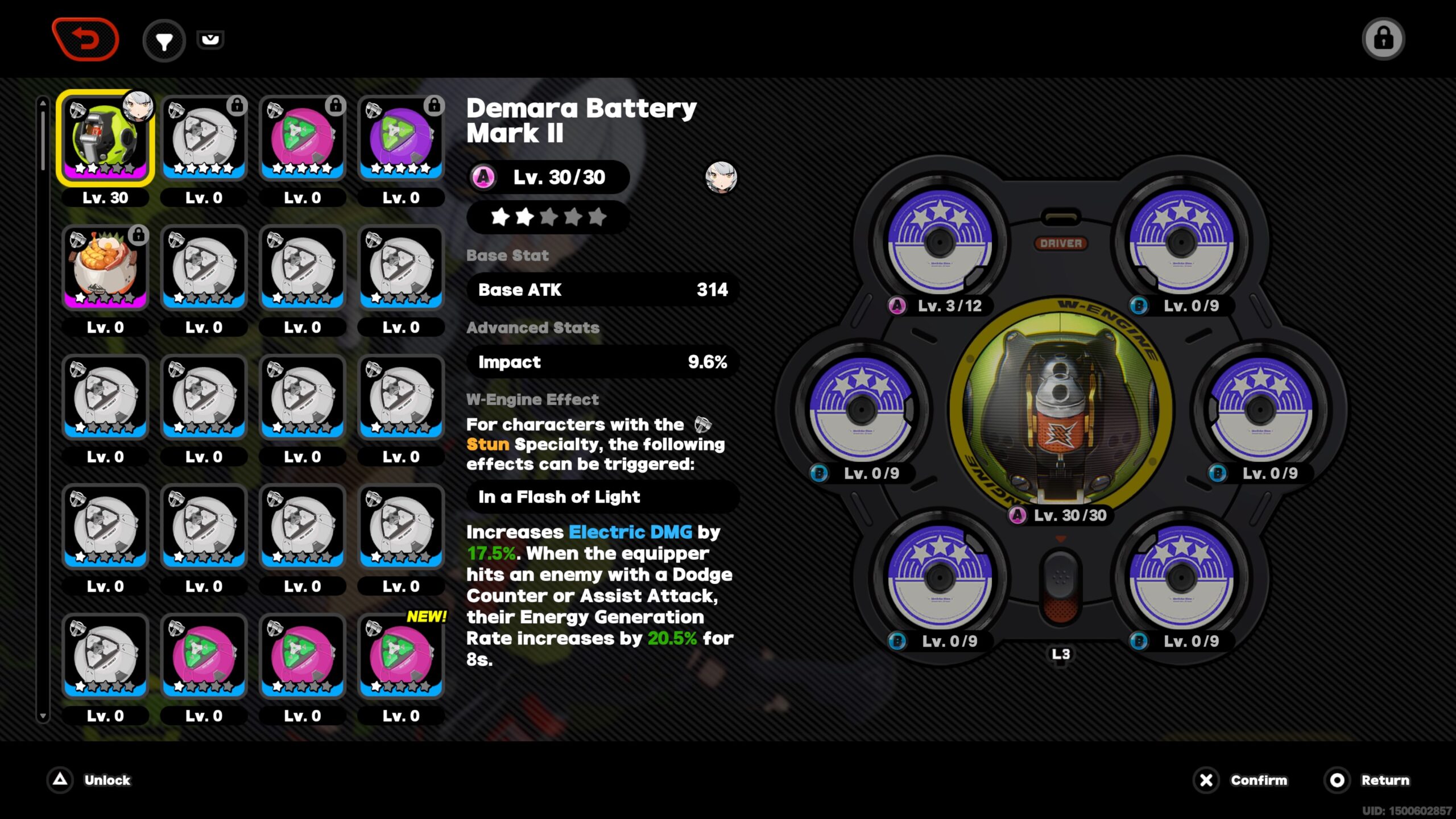 zenless zone zero best weapons - the menu showing your equipment in ZZZ
